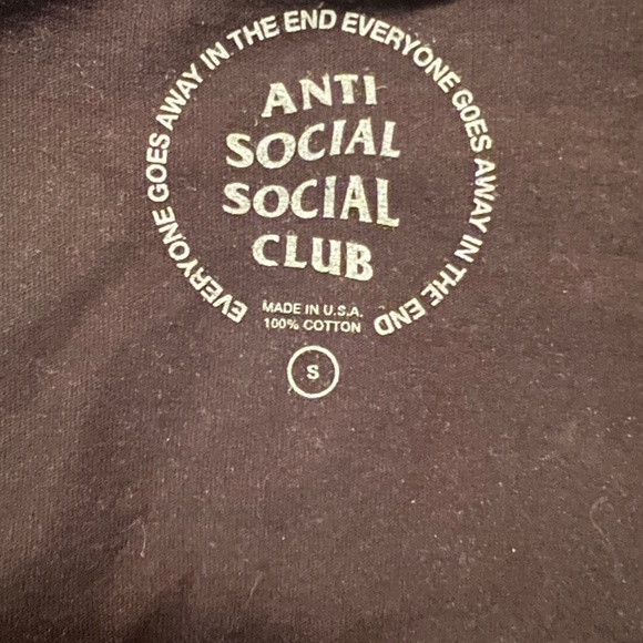 Anti Social Social Club Black Tshirt Small - Purple Logo - Picture 6 of 8
